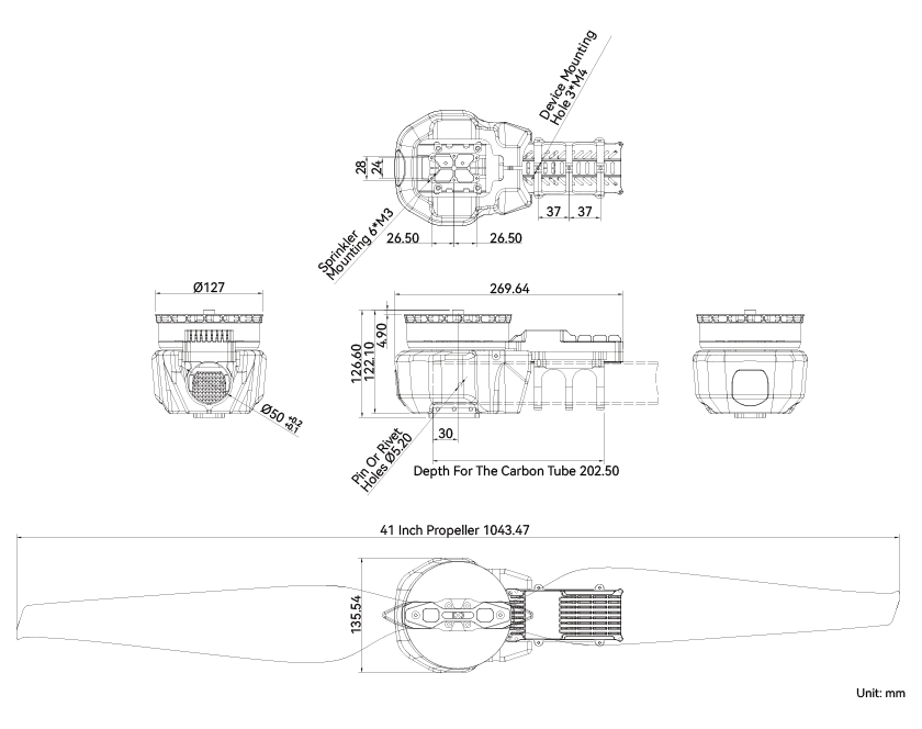 t-motor-a12-14s-modular-propulsion-system-drawing