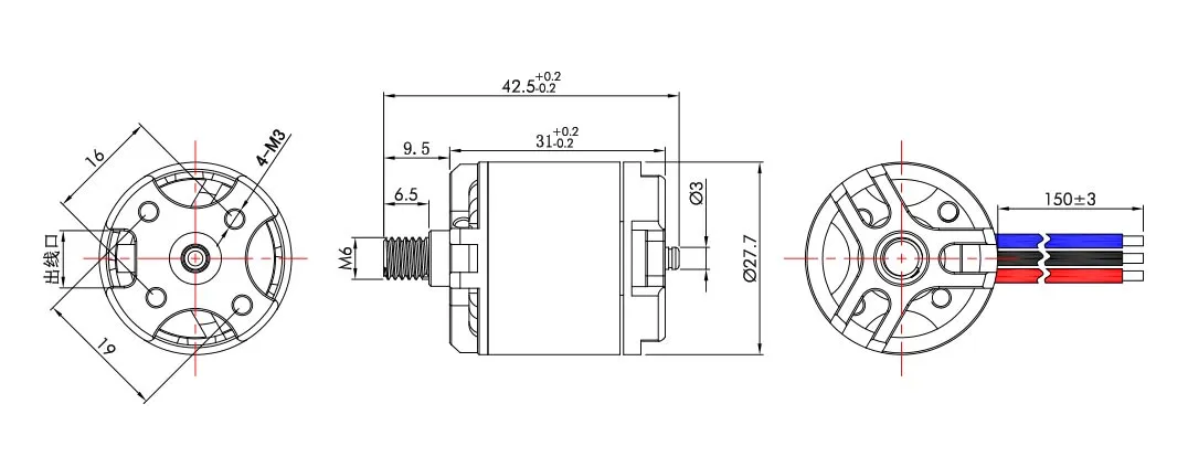 T-MOTOR Airgear 450Ⅱ Combo Set Multi-Rotor UAV Power technical drawing