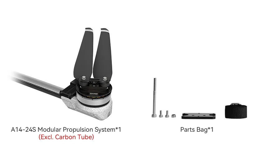 T-MOTOR A14-24S UAV propulsion system package contents