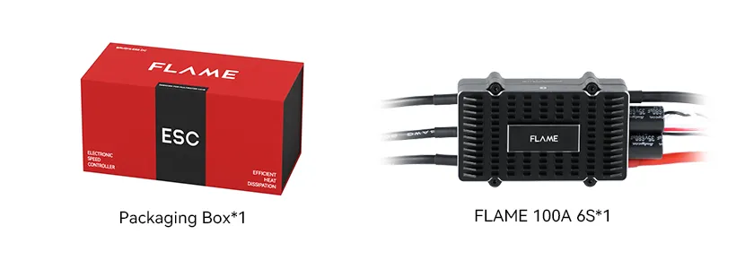 T-Motor FLAME 100A 6S ESC package lists pc