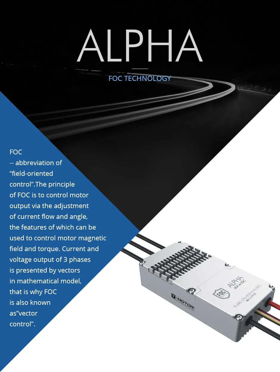 ALPHA 60A 24S Multi-Rotor UAV FOC ESC FOC TECHNOLOGY