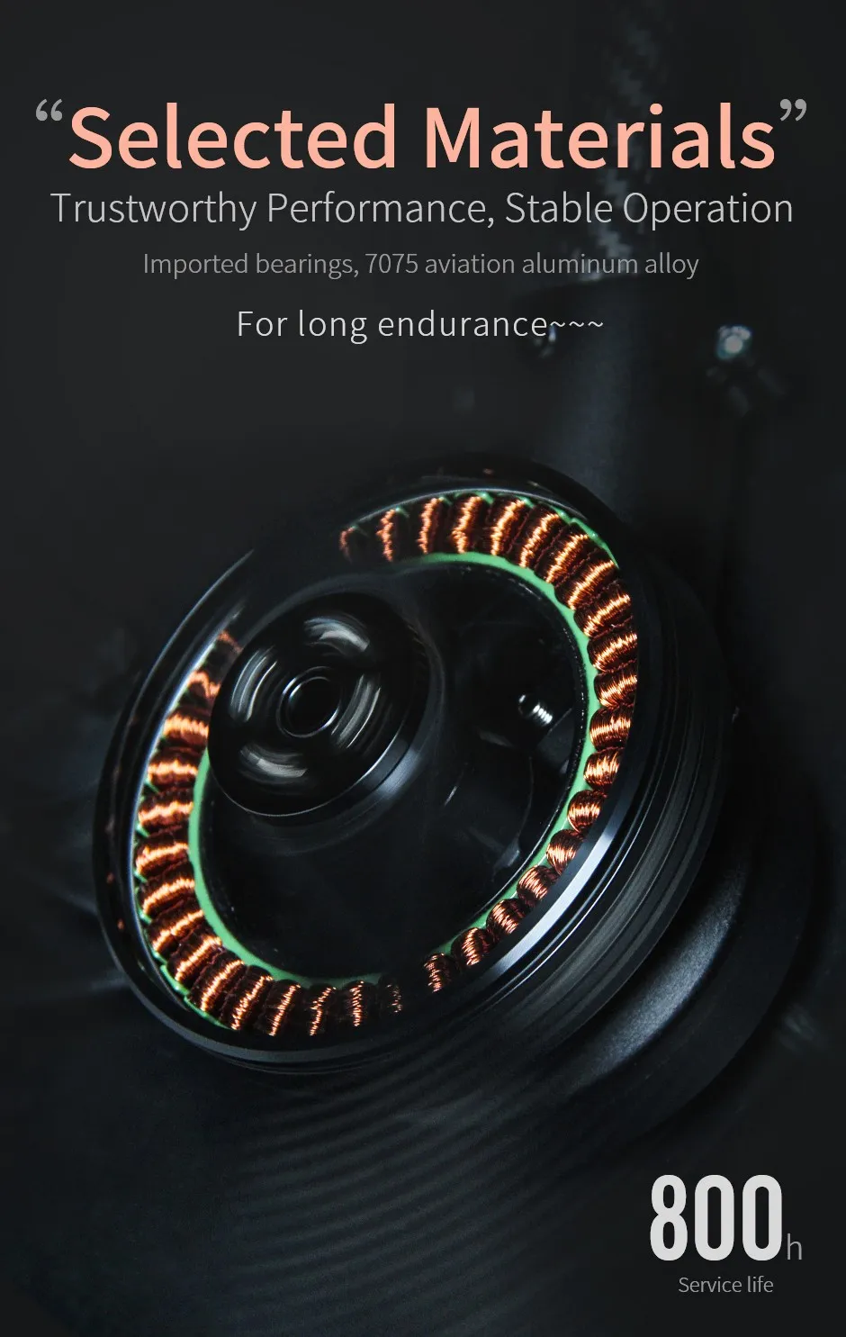 T-MOTOR MN8017 Antigravity KV120 Heavy-Lift Multirotor UAV Motor selected materials