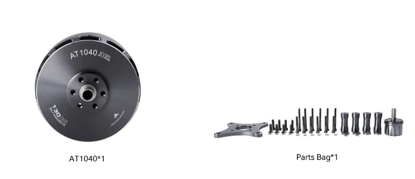 T-MOTOR AT1040 130CC Fixed-Wing Motor packing list