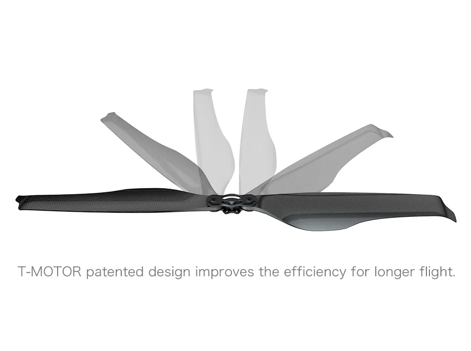 T-Motor FA15.2x5 carbon fiber propellers in flight position pc
