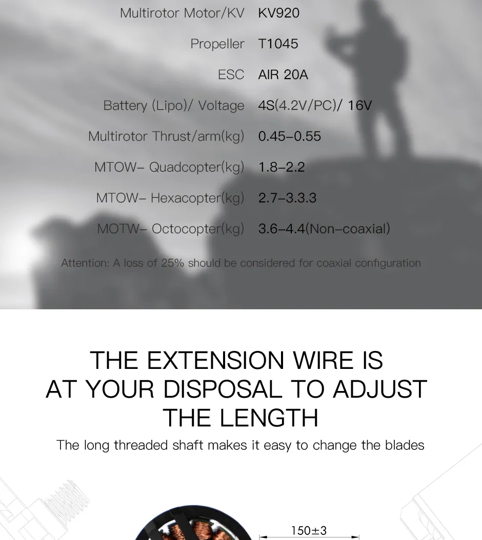 T-MOTOR Airgear 450Ⅱ Combo Set Multi-Rotor UAV Power recommendations