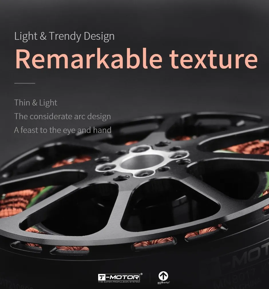 T-MOTOR MN8017 Antigravity KV120 Heavy-Lift Multirotor UAV Motor remarkable texture