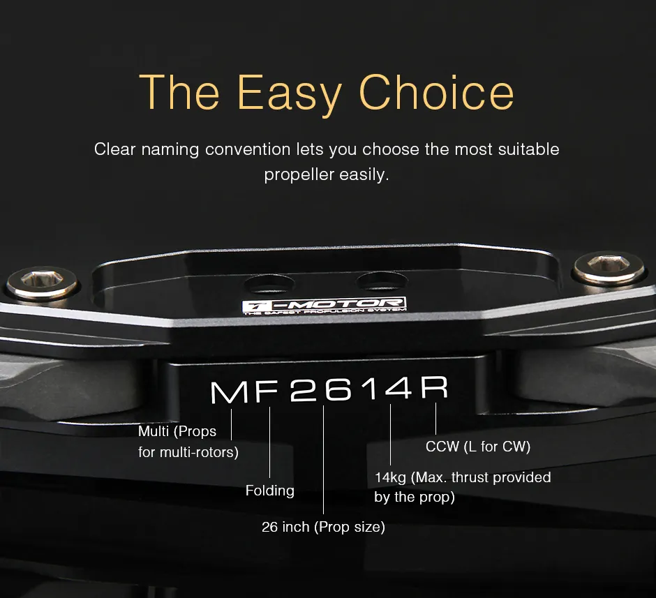T-MOTOR MF2614 Multi-rotor UAV Folding Propeller easy choice