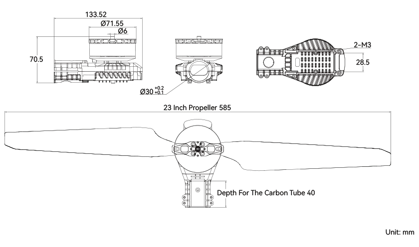 t motor a6 x uav modular propulsion system drawing
