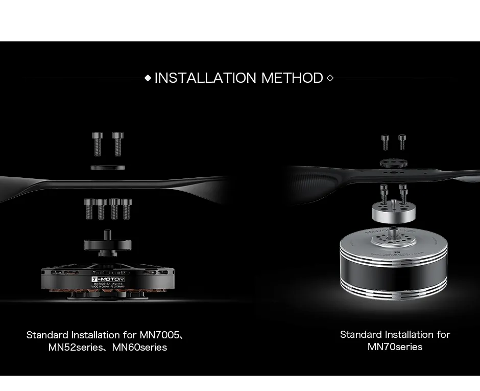T-MOTOR G24×7.8 Multi-rotor UAV Carbon Fiber Propeller installation method