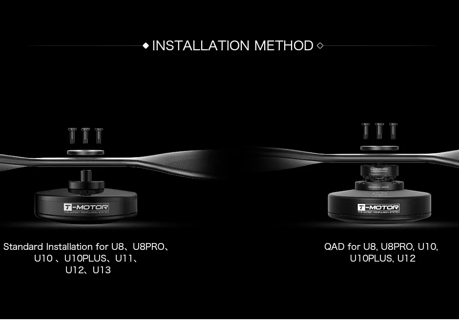 T-MOTOR P28x8.4 Multi-Rotor UAV Carbon Fiber Propeller installation method