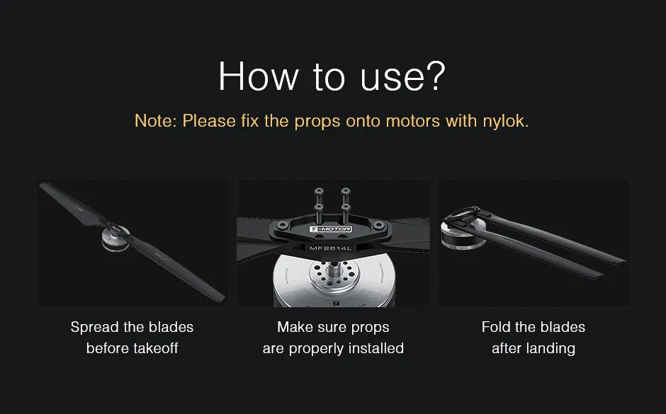 T-MOTOR MF2614 Multi-rotor UAV Folding Propeller how to use