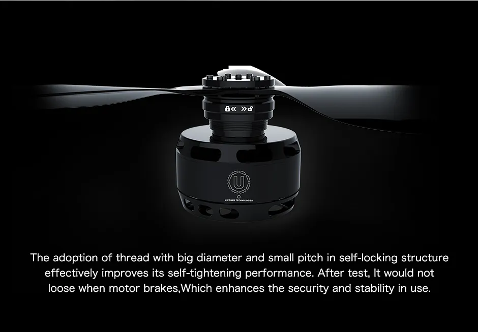 T-Motor G27x8.8 three-blade propeller installed on U-series UAV motor pc