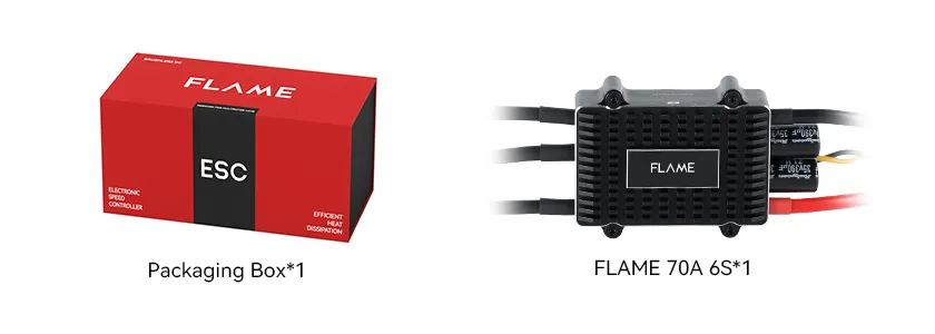T-MOTOR FLAME 70A 4-6S Multi-Rotor Drone ESC Packing List