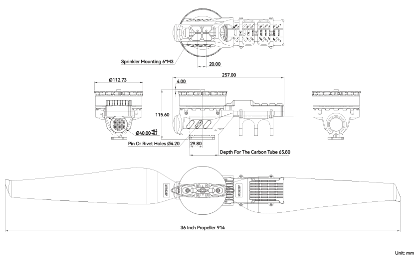 T-Motor A10L motor and ESC technical drawing PC