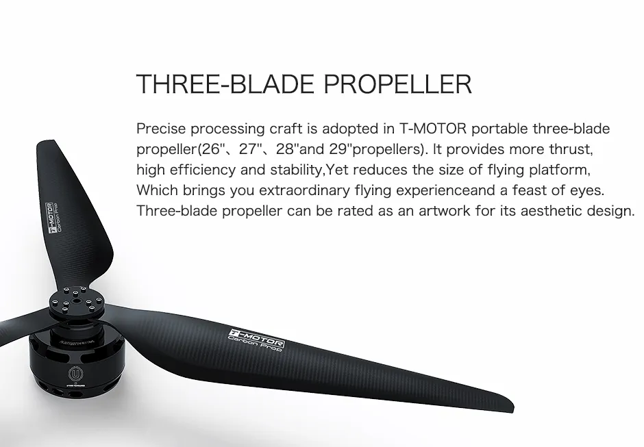 T-Motor G27x8.8 three-blade carbon fiber UAV propeller pair pc
