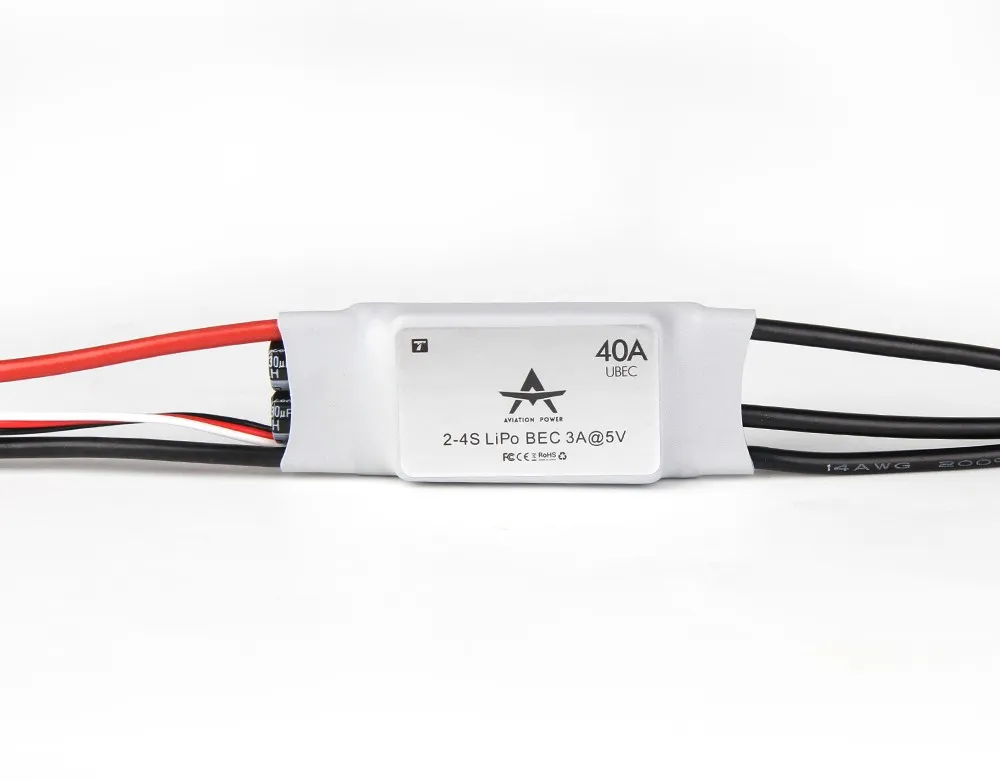 T-MOTOR AT40A 2-4S Fixed-Wing Airplane ESC with 5V/3A UBEC-1