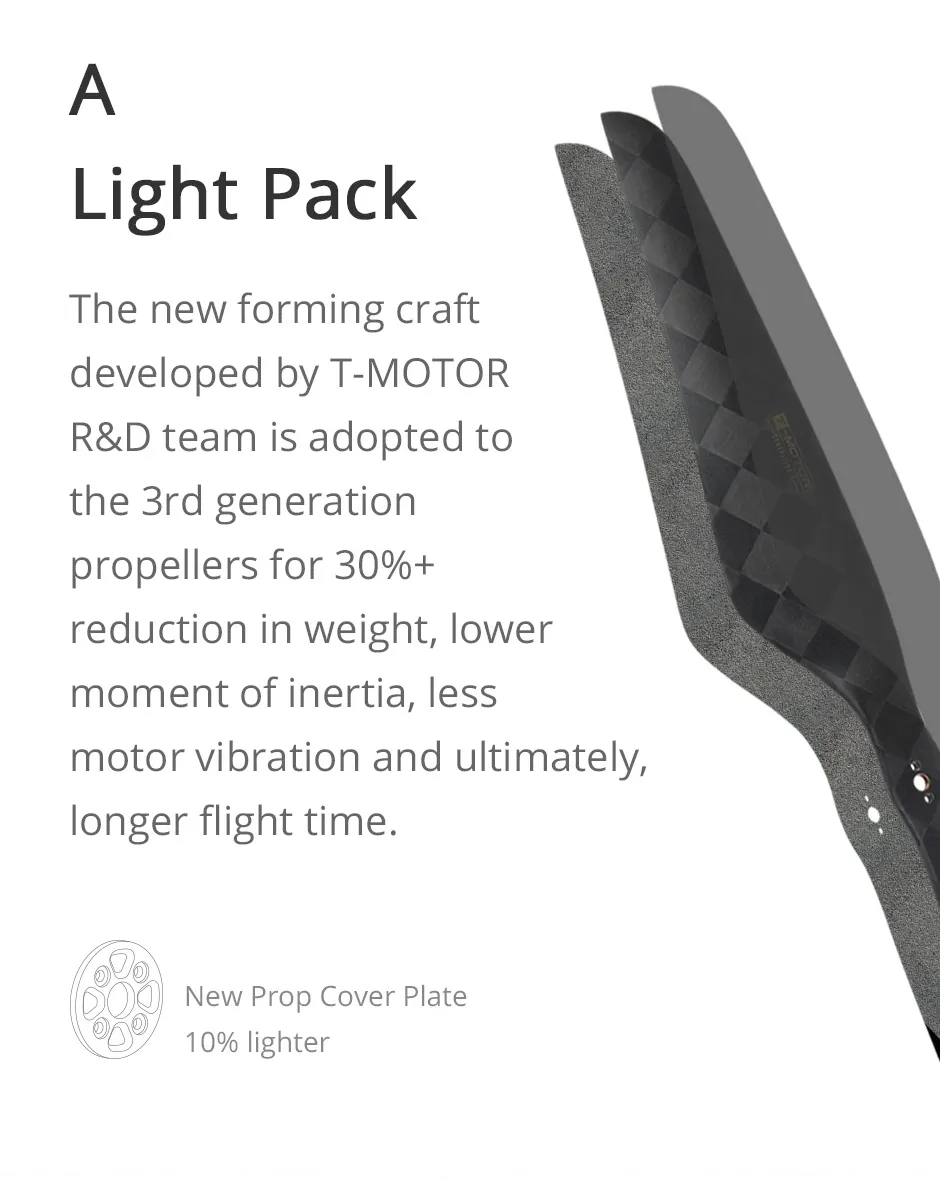T-MOTOR NS15x5 Carbon Fiber UAV Propeller light pack