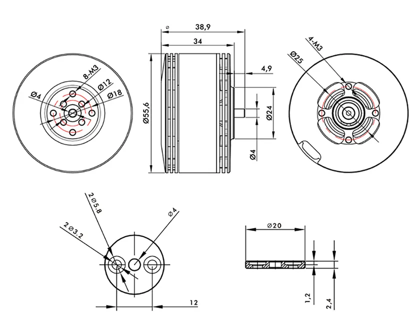 T-MOTOR MN505-S 6mm shaft UAV motor design