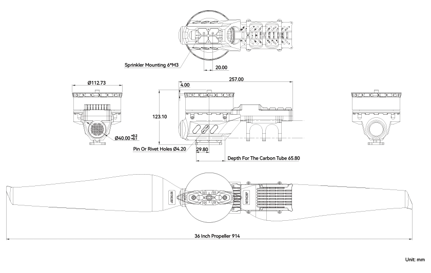 T-MOTOR A10XL KV130 UAV propulsion system specifications chart