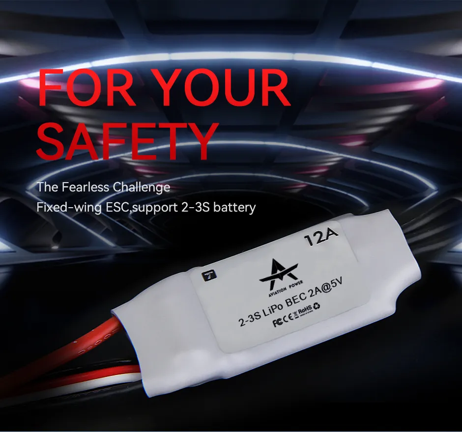 T-Motor AT12A 2-3S fixed-wing ESC with 5V/2A BEC PC