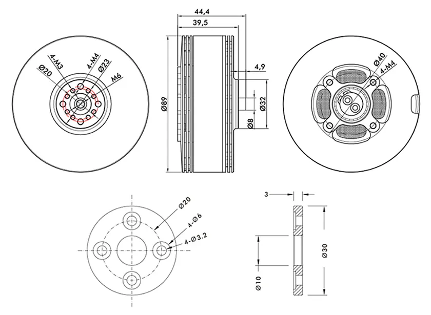 mn801 s ip45 navigator type uav multi motor technical Drawing