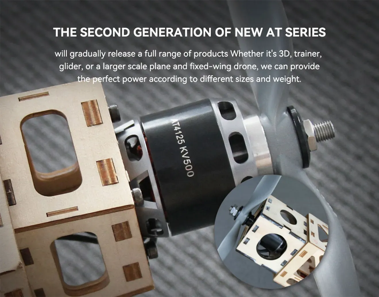 at4130 3d fixed wing motor second generation of new at series