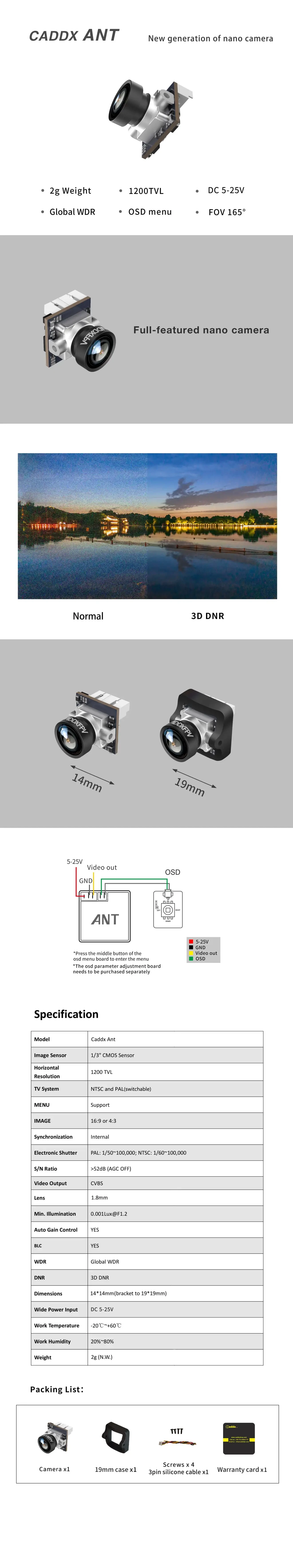 caddx fpv ant analog camera