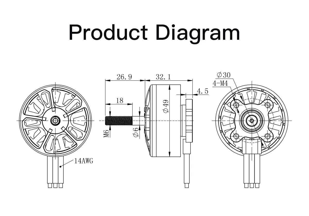 geprc em4214 660kv motor size