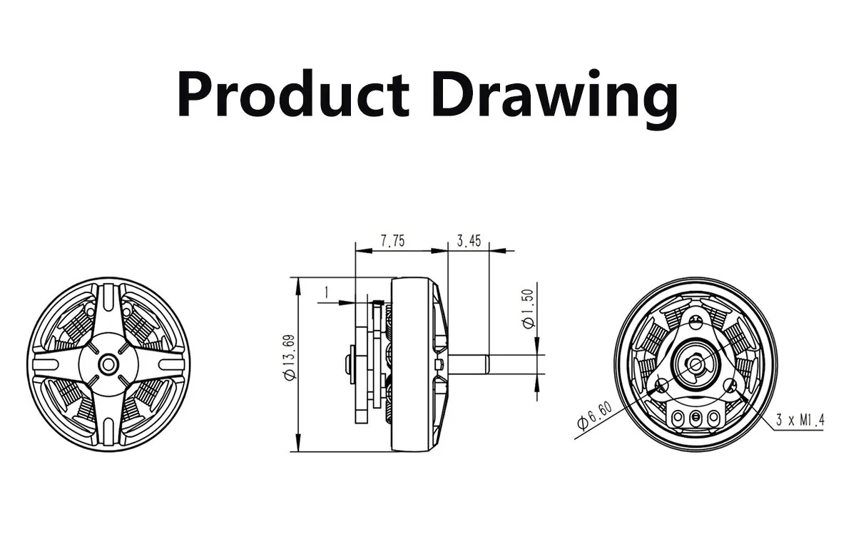geprc speedx2 1002 motor drawing