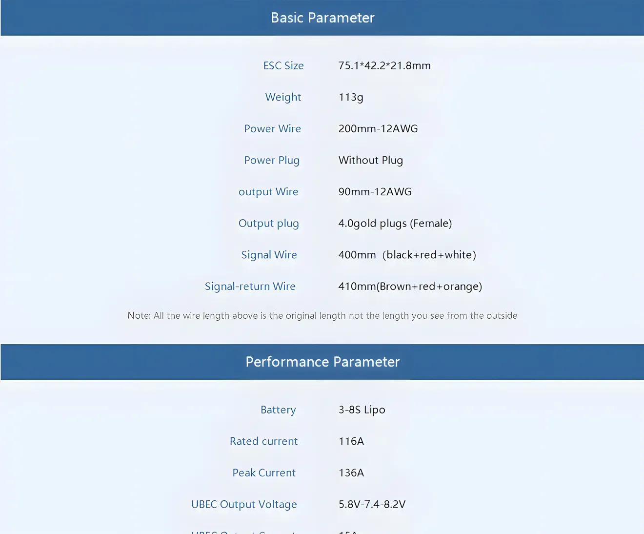 t hobby am116a 3d brushless esc parameter