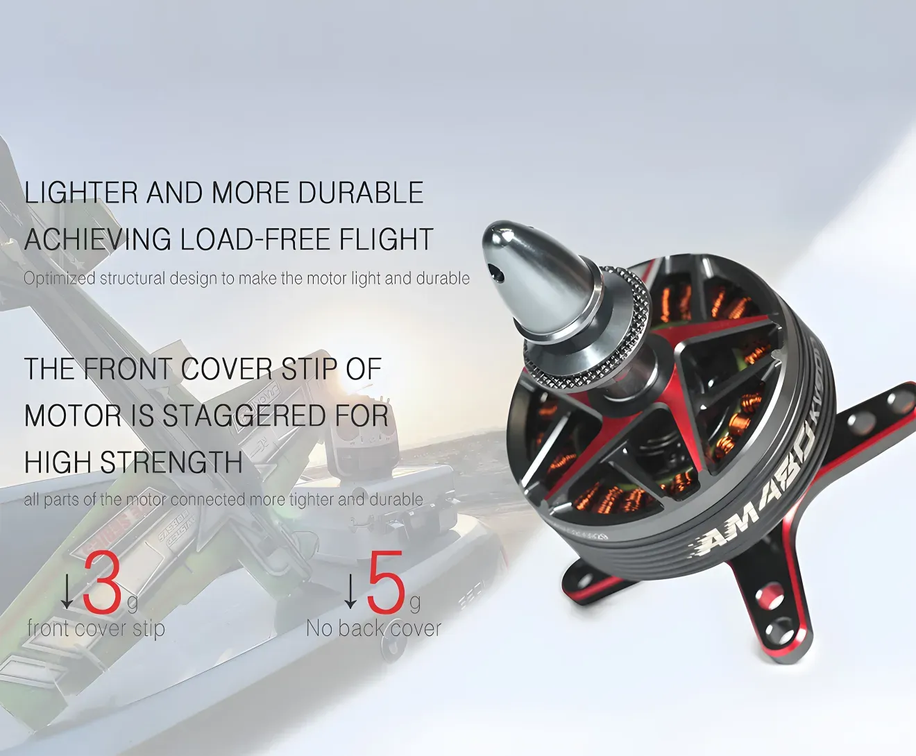 thobby am480 brushless motor for 48 52 inch 3d airplane optimized structure