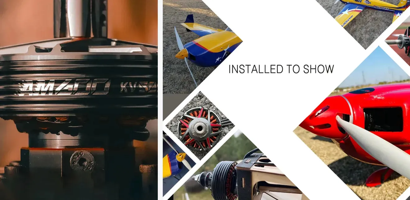 thobby am600 brushless motor for 60 64 inch 3d fixed wing installed to show