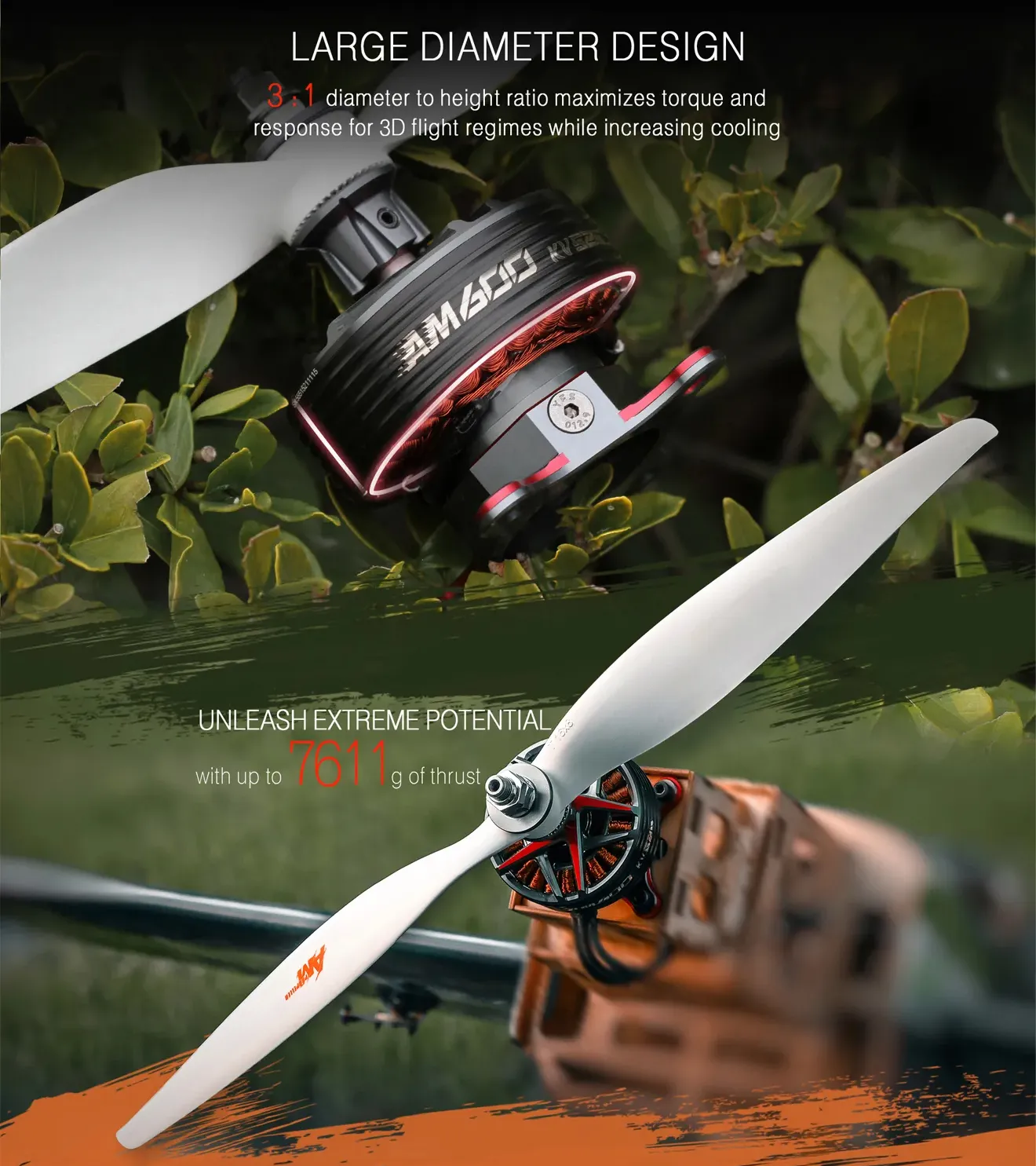 thobby am600 brushless motor for 60 64 inch 3d fixed wing large diameter design