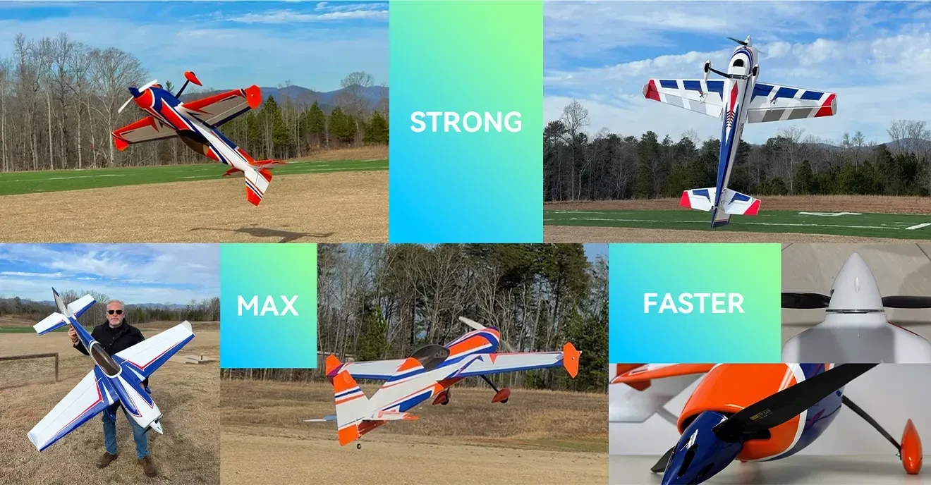 thobby am670 airplane brushless motor for 67 70 inch 3d plane installation demonstration