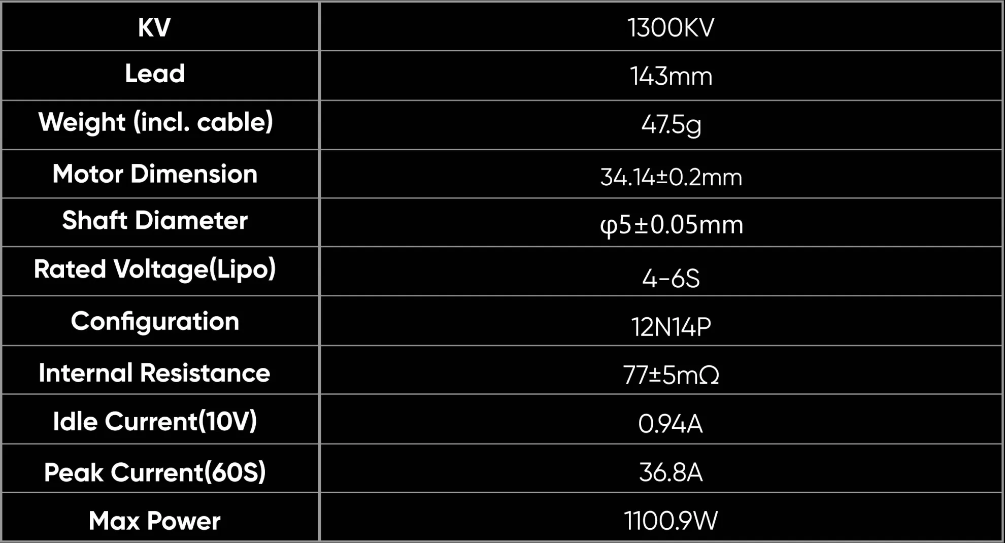2806.5 FPV Motor DIY sepcifications