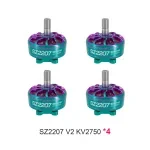 4pcs sz2207 V2 2750kv fpv brushless motors cyan