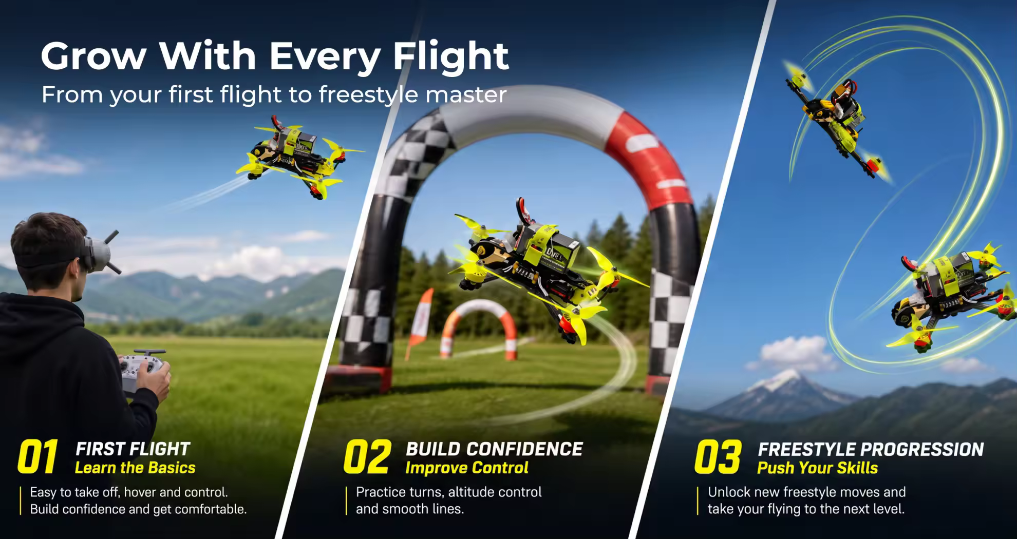 5 inch fpv parts combo grow with flight