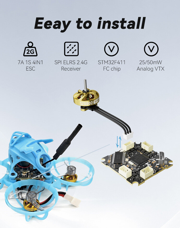 65mm Whoop Quadcopter Kit with 0802 motors