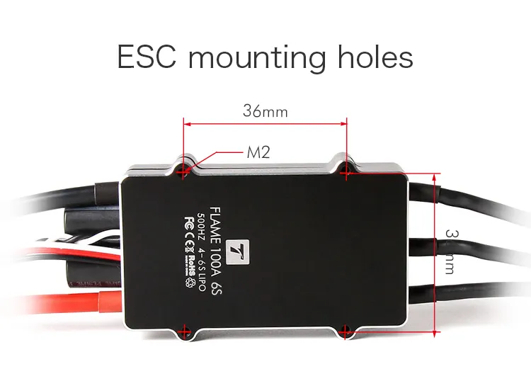 T-Motor FLAME 100A 6S multirotor UAV ESC mounting holes pc