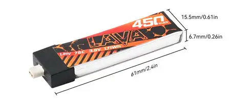 BETAFPV 1S 450mAh size