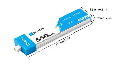 BT2 0 550mAh 1S Battery size