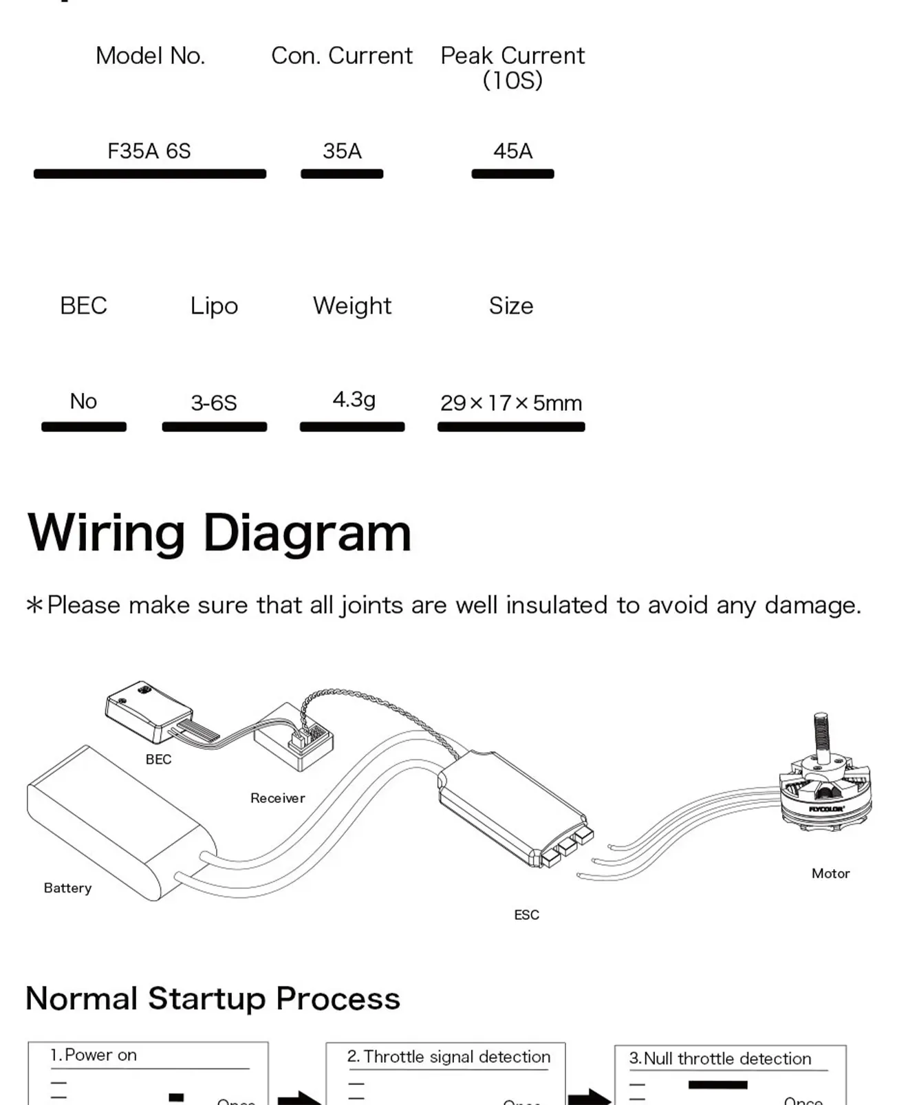 F35A 3 6S AM32 ESC FPV