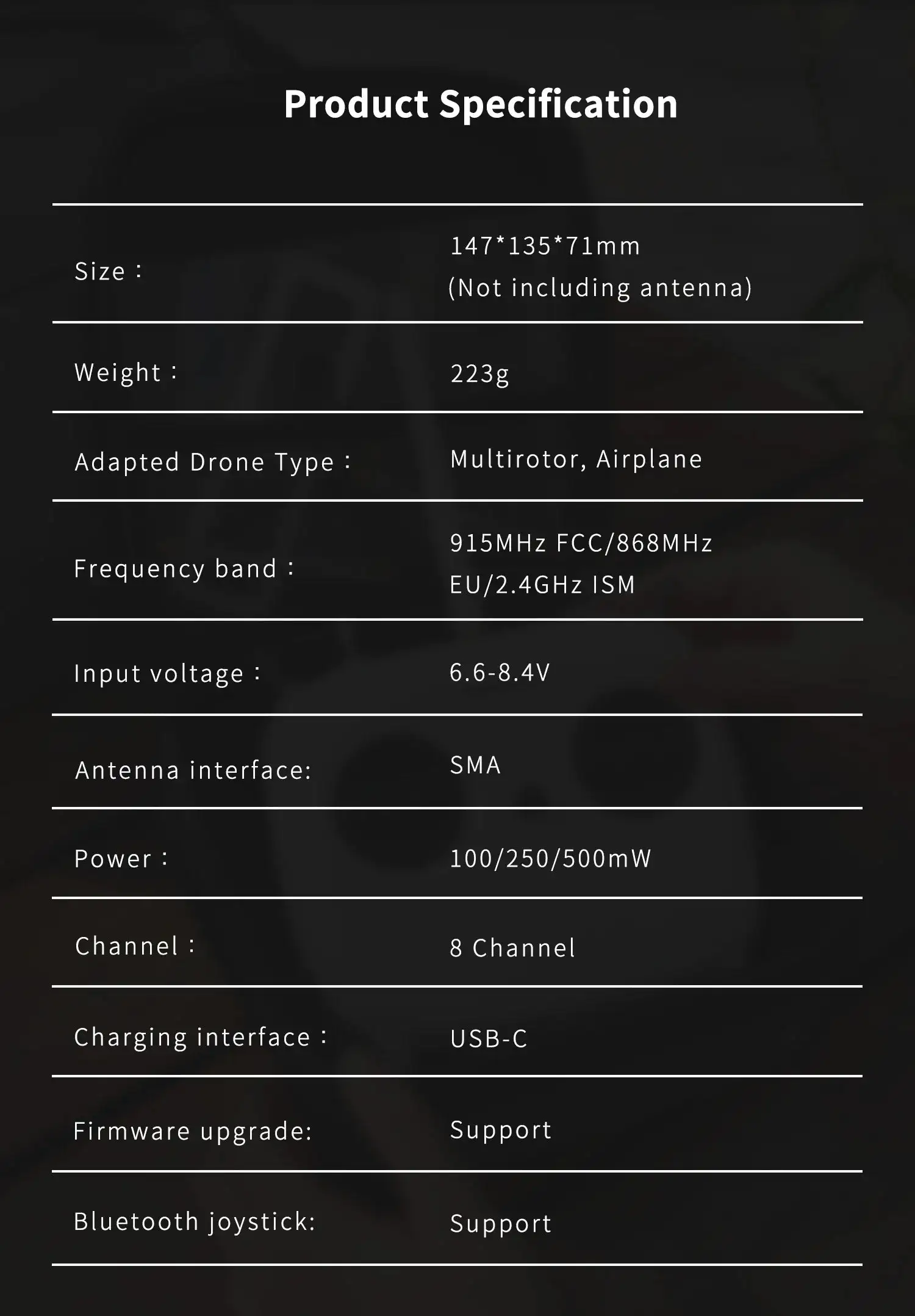 GEPRC Tiny Radio specs