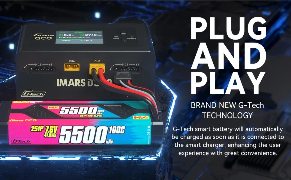 Gens ace iMars D300 Battery Charger Black