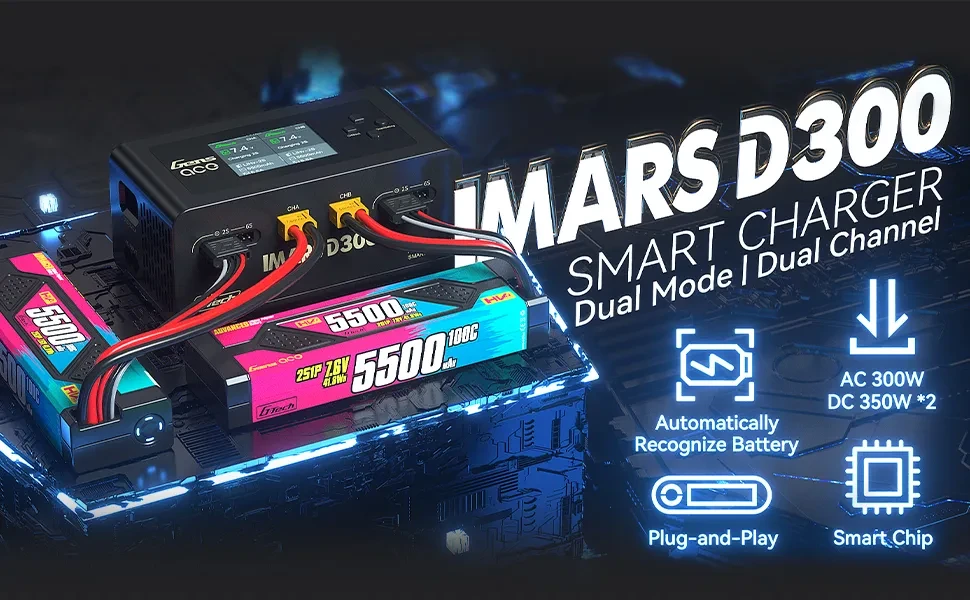 Gens ace iMars D300 Battery Charger Black