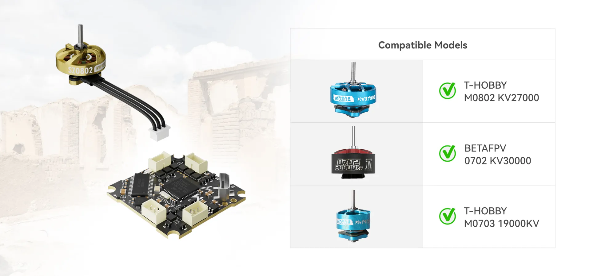 F411 15 AIO features direct plug in motor plugs