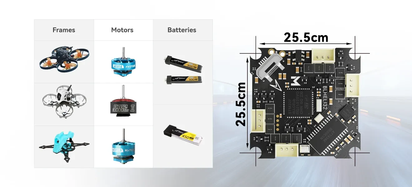 F411 15 AIO with 25.5x25.5mm mounting holes