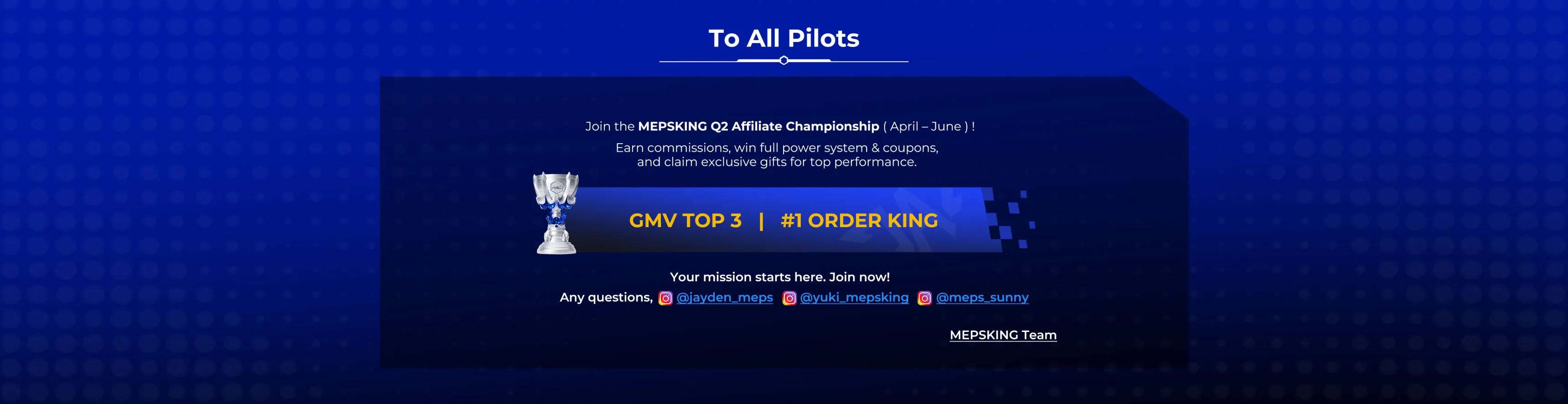 mepsking affiliate event epic prize