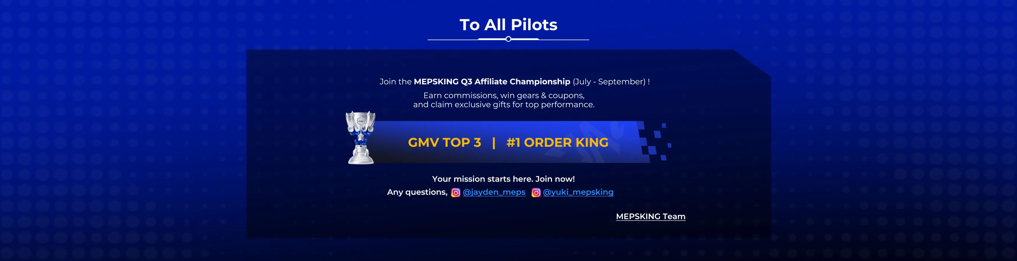 mepsking affiliate event epic prize