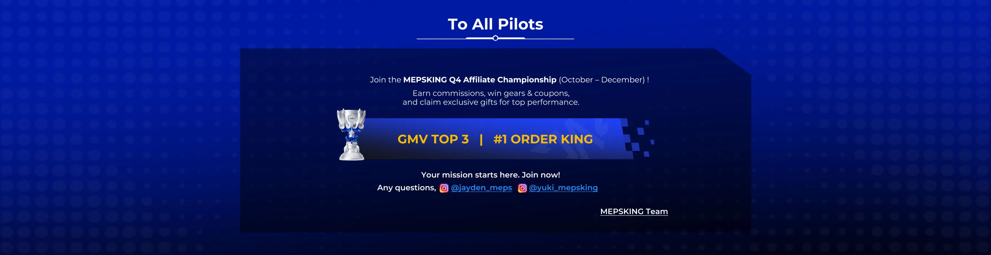 mepsking affiliate event epic prize